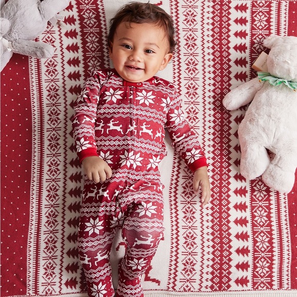 Pottery Barn Kids Holiday Classic Fair Isle Organic Pajamas NEW 100% Organic - Picture 2 of 6